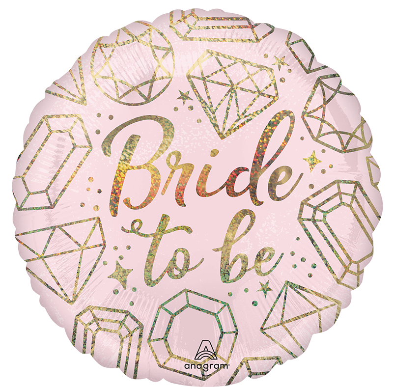 18” Standard Holographic Bride to Be Foil Balloon