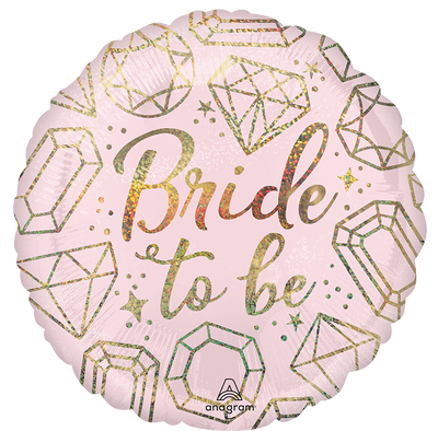 18” Standard Holographic Bride to Be Foil Balloon