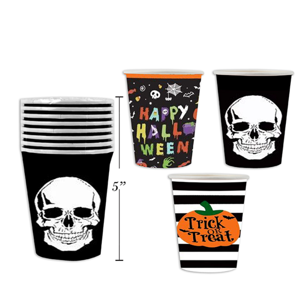 Vasos Papel Halloween 9oz 3 Estilos (x8u)