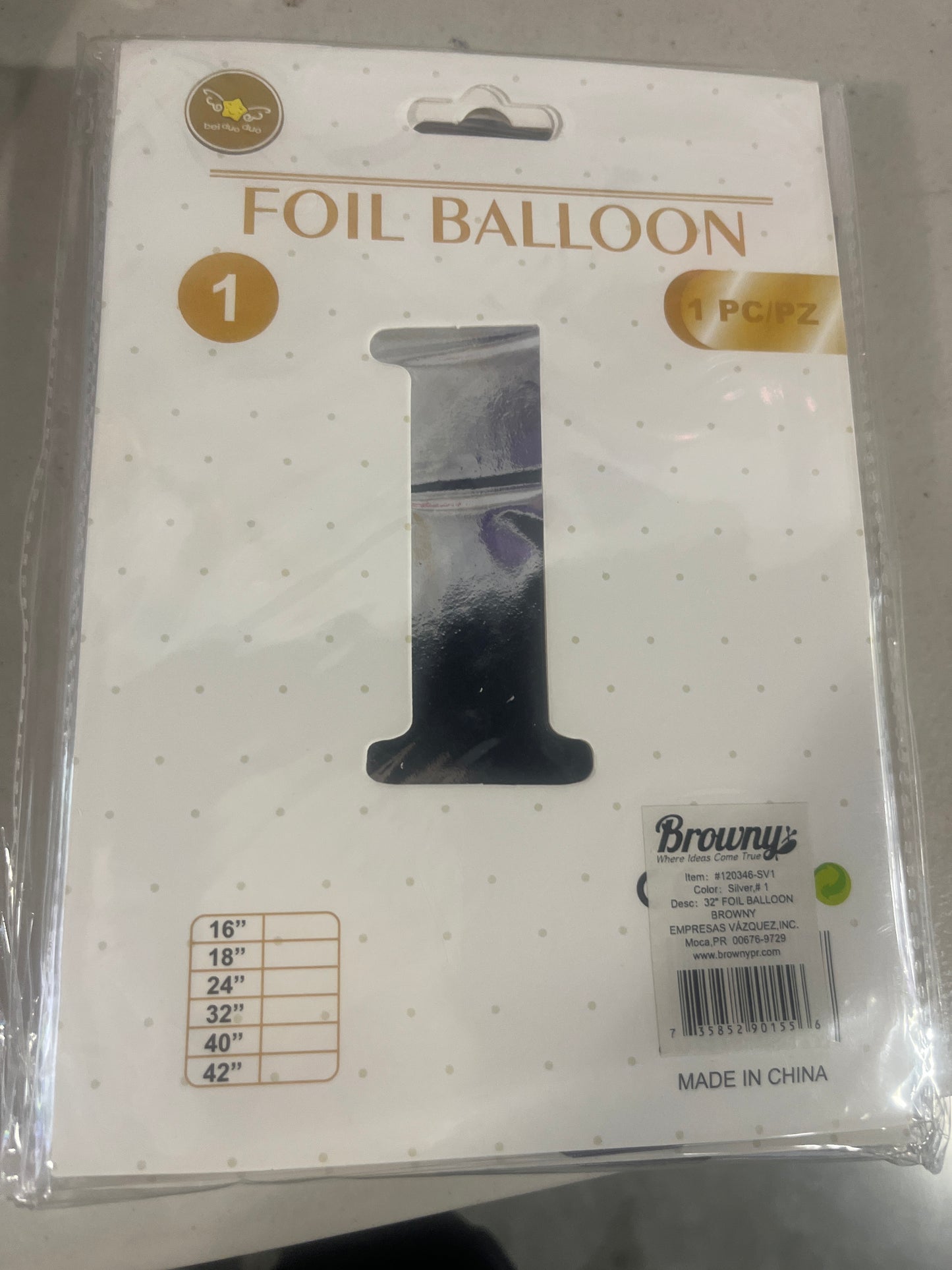 32” Foil Balloon Silver