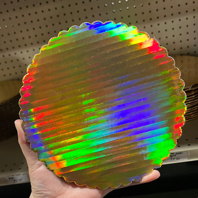 Carton Cake 8” Gold Holo Fruncido