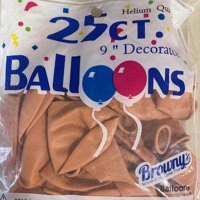 Browny Latex Balloons 9" Skin 25pcs