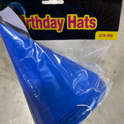 Party Hat Royal Blue 8pcs