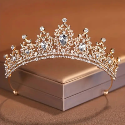 Tiara Metalica Corona Quinceañero (Plateada o Dorada)
