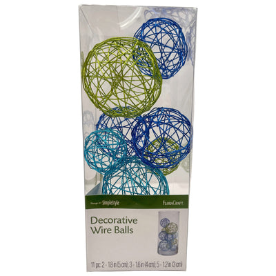 Decorative Wire Balls 11pc Blue & Green