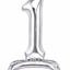 Standing Foil Number Balloon Silver 28"