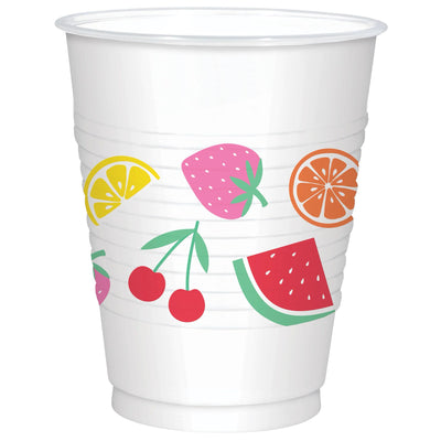 Summer Tutti Frutti Plastic Cups 18oz (x25u)