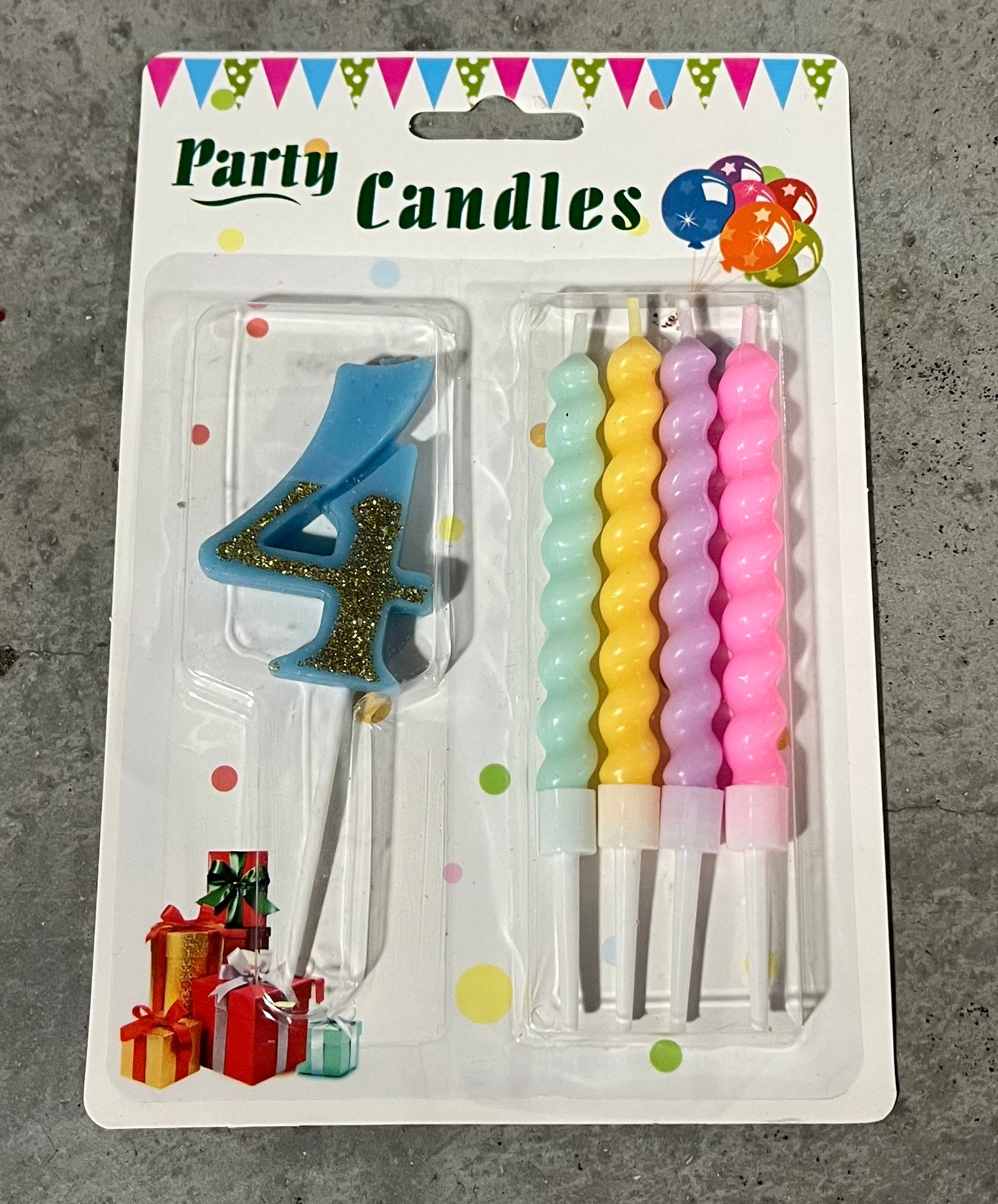 Vela de Número + 4 Velitas