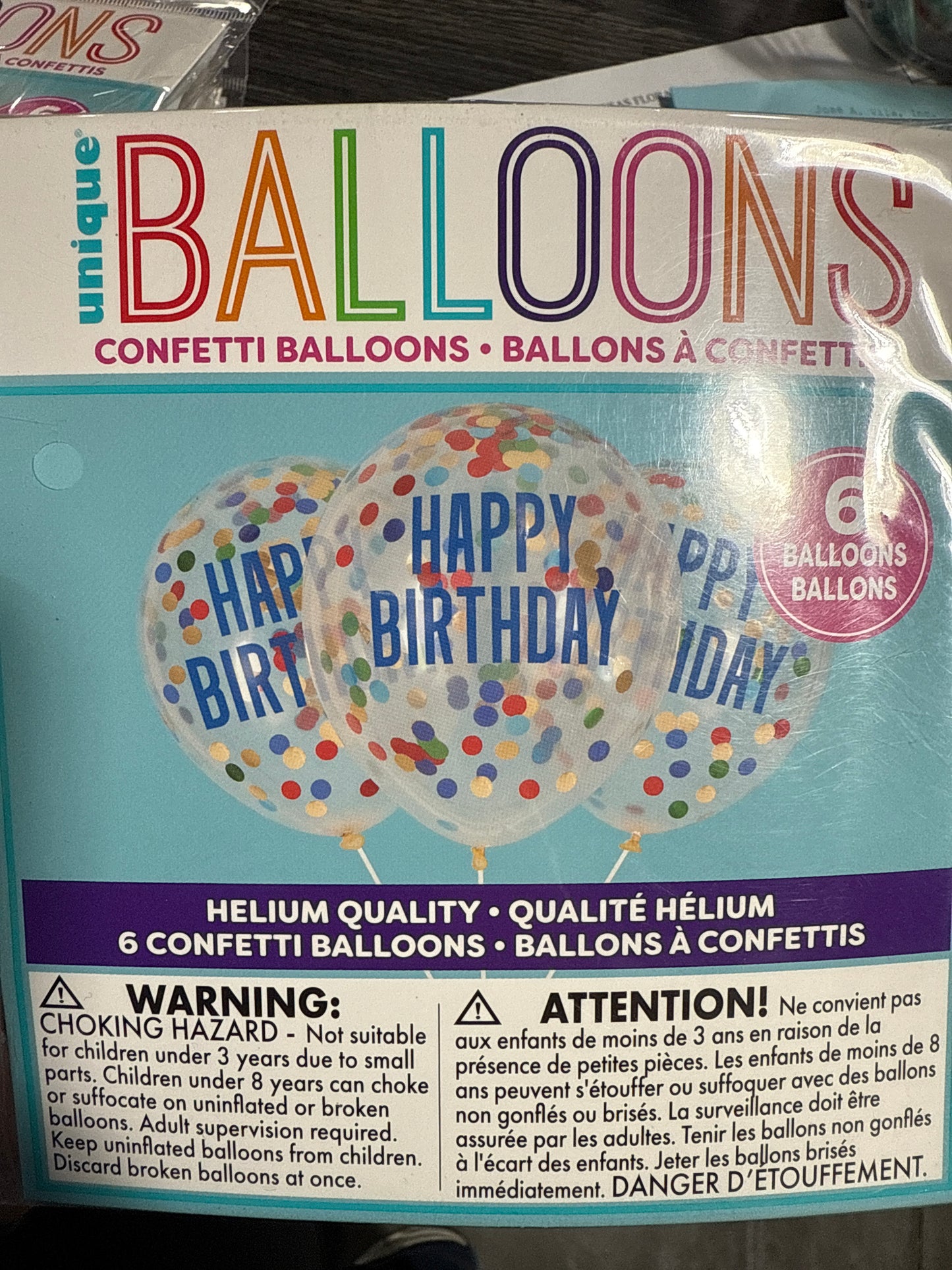 Happy Birthday Confetti Latex Balloon 12” (x6u)