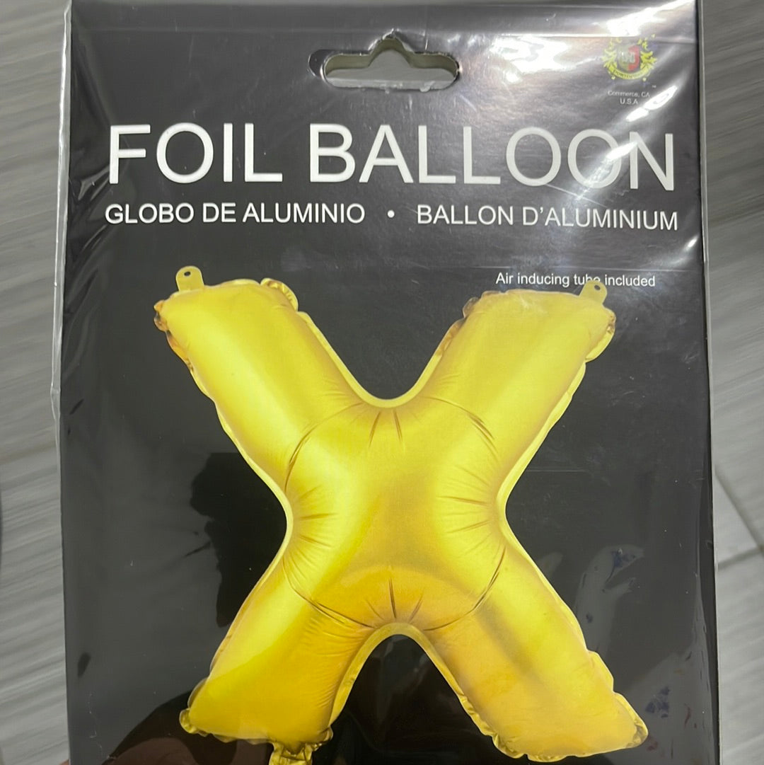 Foil Balloon - Letter X Gold