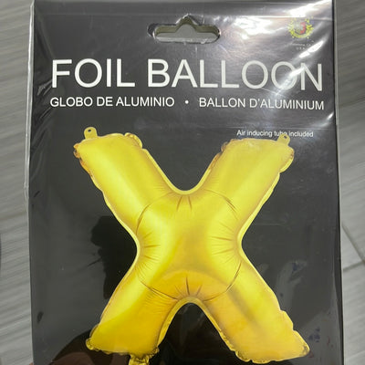 Foil Balloon - Letter X Gold