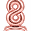 Standing Foil Number Balloon Rose Gold 28"