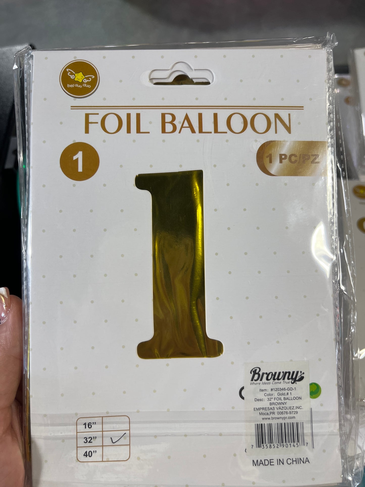 32” Foil Balloon Gold