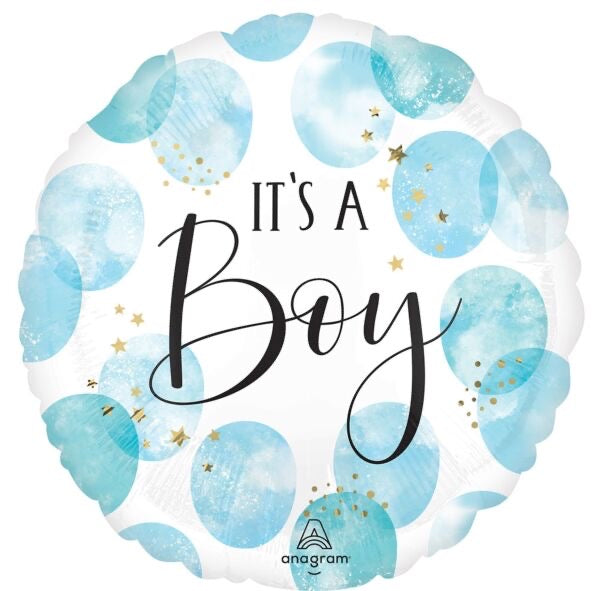 18" BABY BOY BLUE WATERCOLOR