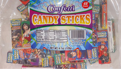 Confetti Candy Sticks 4.2oz 48ct