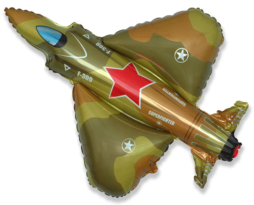 Military Jet Plane Jumbo Foil Balloon 38”