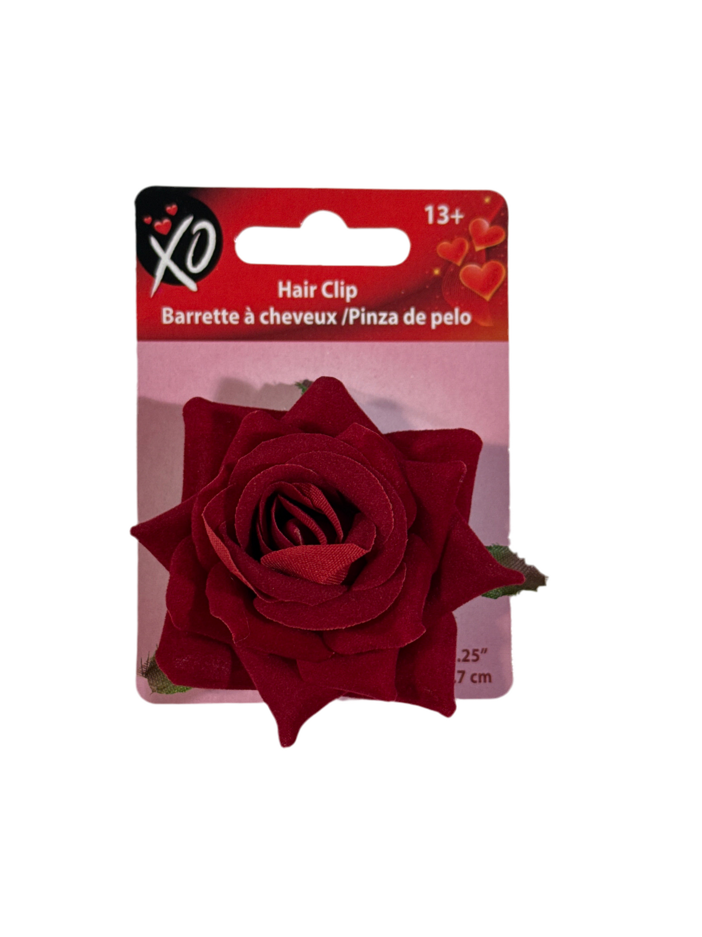 Broche/Clip para Cabello con Rosa - 2.25 in