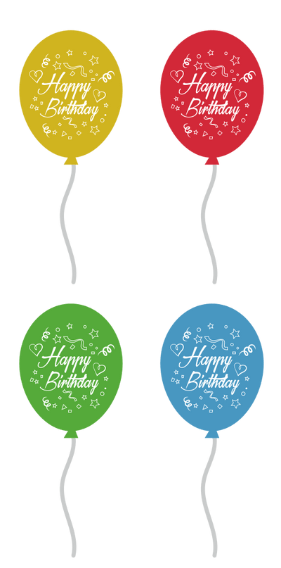 Happy Assorted Latex Balloons 12” (x12u)