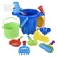 Balde grande con set de 9 juguetes de playa
