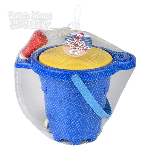 Balde grande con set de 9 juguetes de playa