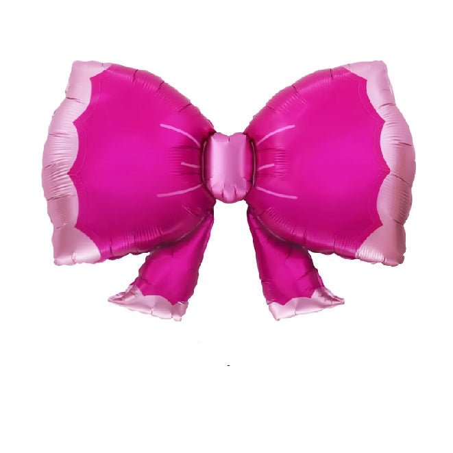 Hot Pink Fuschia Bows Foil Balloon 36"