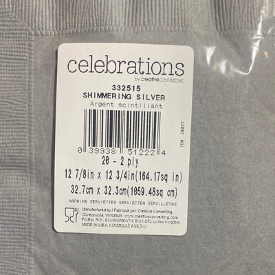 Servilletas Shimmering Silver 12” (20u)