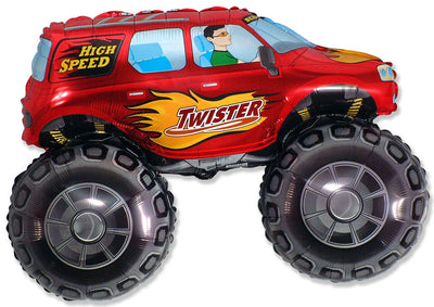 Red Monster Truck Jumbo Foil Balloon 30”
