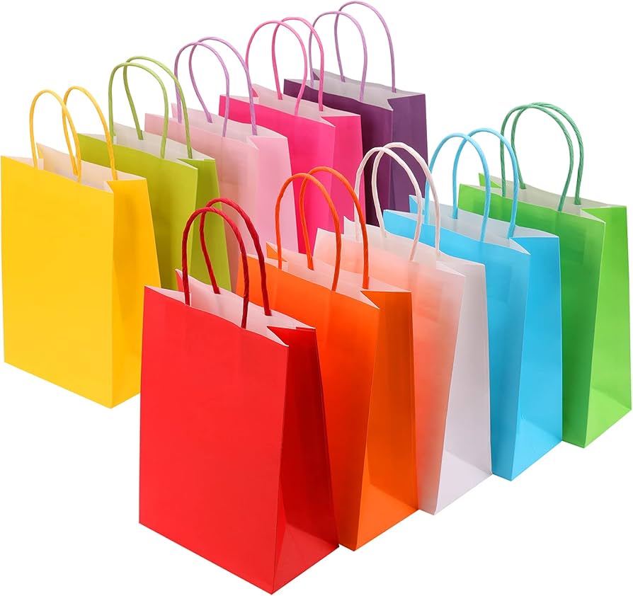 Bolsa Papel Mediana Colores Mixtos (x12)