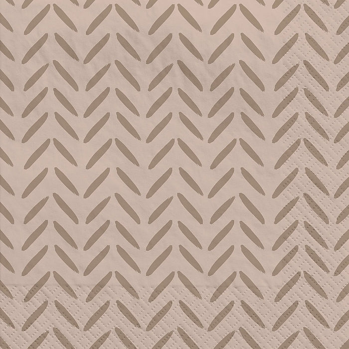 Printed Beverage Napkins Taupe (x40u)