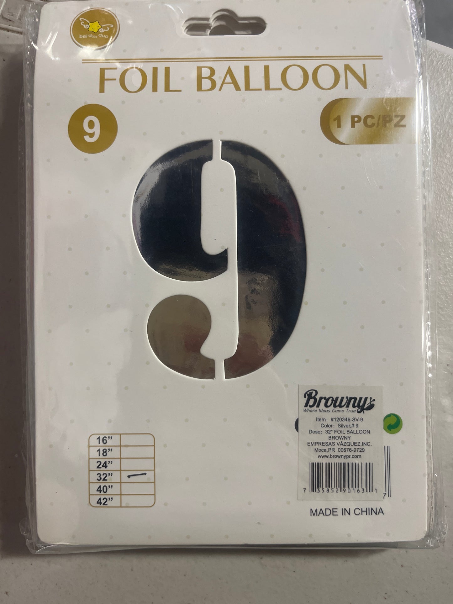 32” Foil Balloon Silver