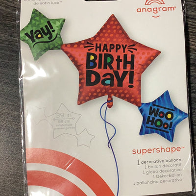 LRG SHP STAR TRIO BIRTHDAY