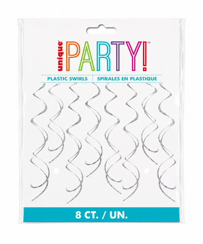 Swirl Decorations Silver 8pcs