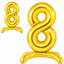 Standing Foil Number Balloon Gold 28"