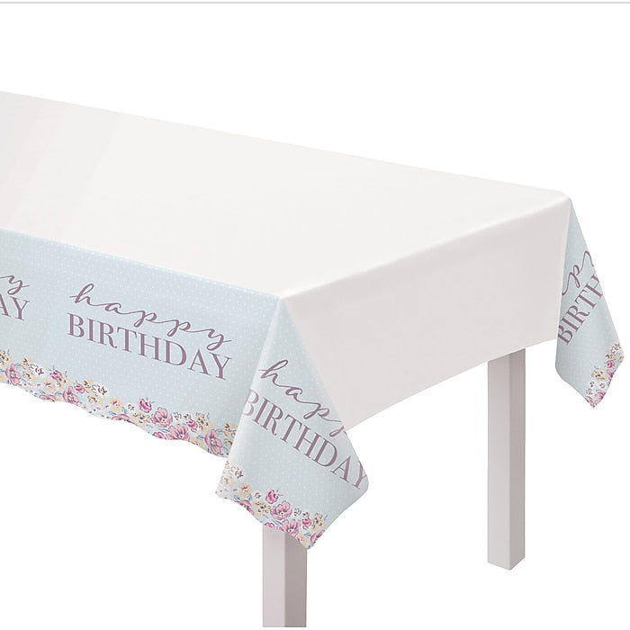 Ribbons and Roses Plastic Tablecover (x1u)