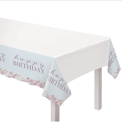 Ribbons and Roses Plastic Tablecover (x1u)