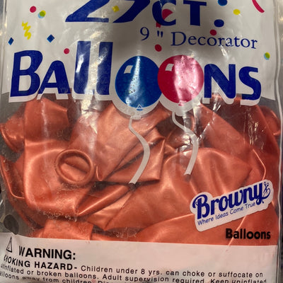 Browny Latex Balloons 9" Rose Gold 25pcs