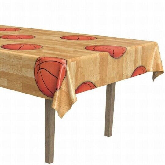 Basketball Plastic Rectangular Tablecover 54in x 108in
