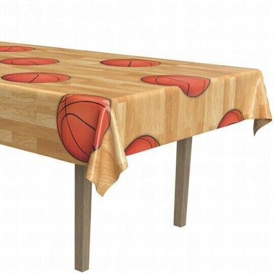 Basketball Plastic Rectangular Tablecover 54in x 108in
