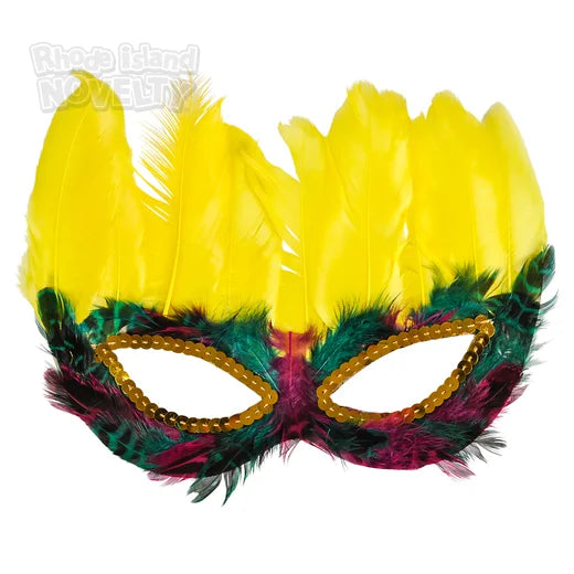 Máscaras con plumas para Mardi Gras (x1u)