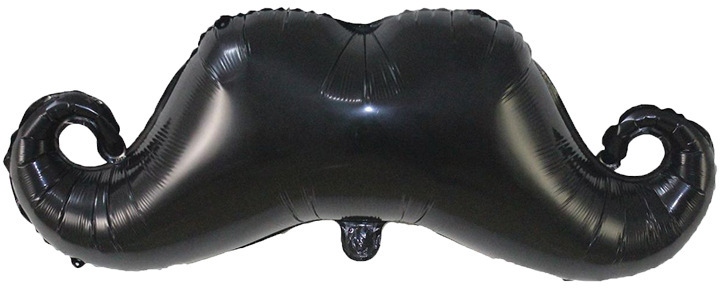 36" Black Mustache Movember Foil Balloon