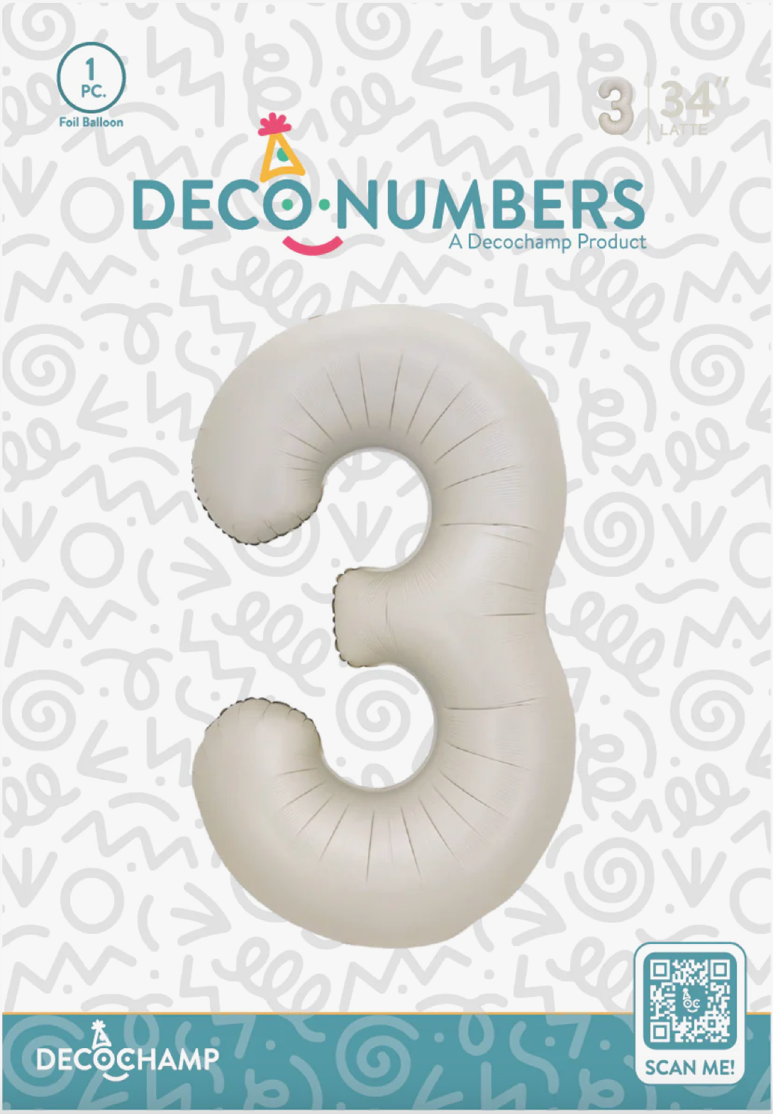 DECO NUMBER “3” LATTE 34IN BY DECOCHAMP