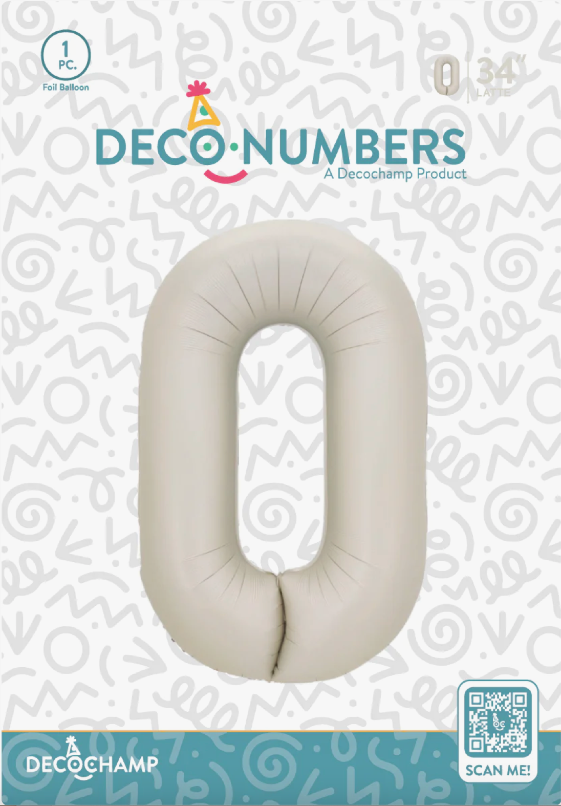 Deco Number 0 Metallic Latte 34in by Decochamp
