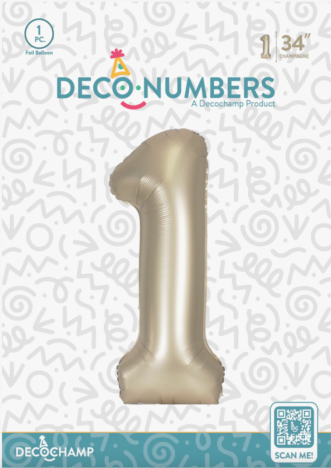 DECO NUMBER “1” CHAMPAGNE 34IN BY DECOCHAMP