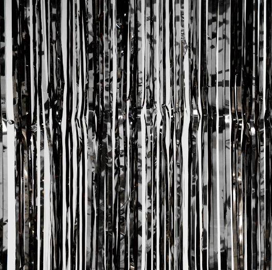 Metallic Foil Fringe Curtain 96”x46” - Todos los Colores