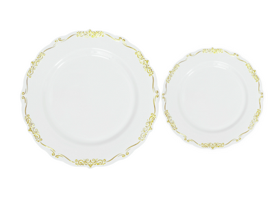 Disposable Deluxe Embossed Plate Set - 40pc/set