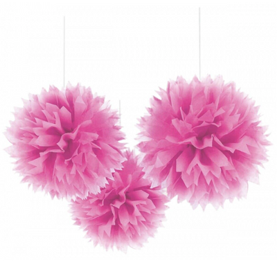 POM POM FUCSIA ESPONJOSO (3) COLGANTE