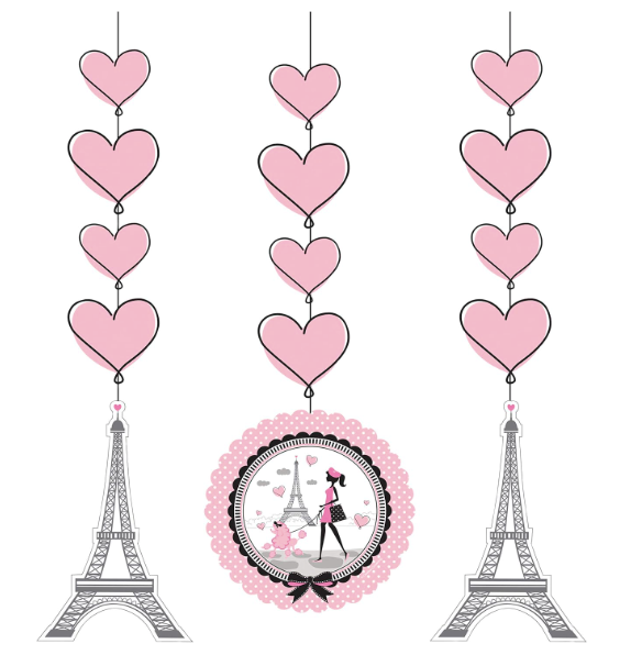 Paris Hanging Cutouts 36" (x3u)