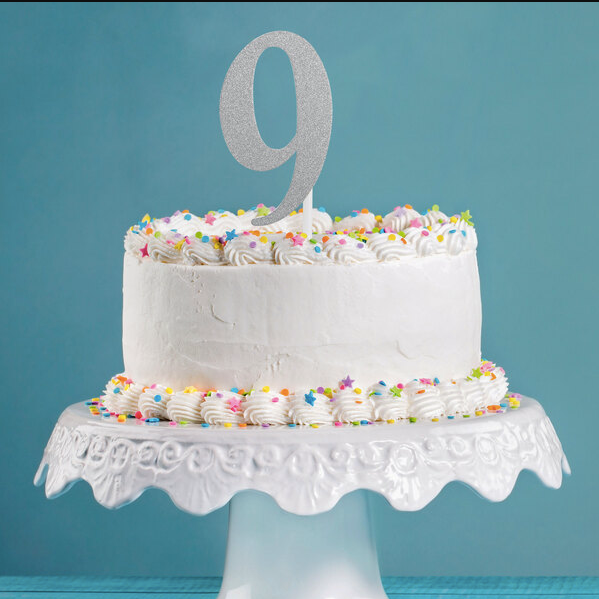 Glittered Stick Numbers Silver (x4u)
