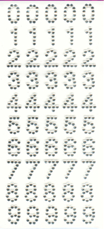 Acrylic Stickers Silver Numbers (x1u)