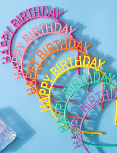 Tiara Happy Birthday Plastico X UNIDAD